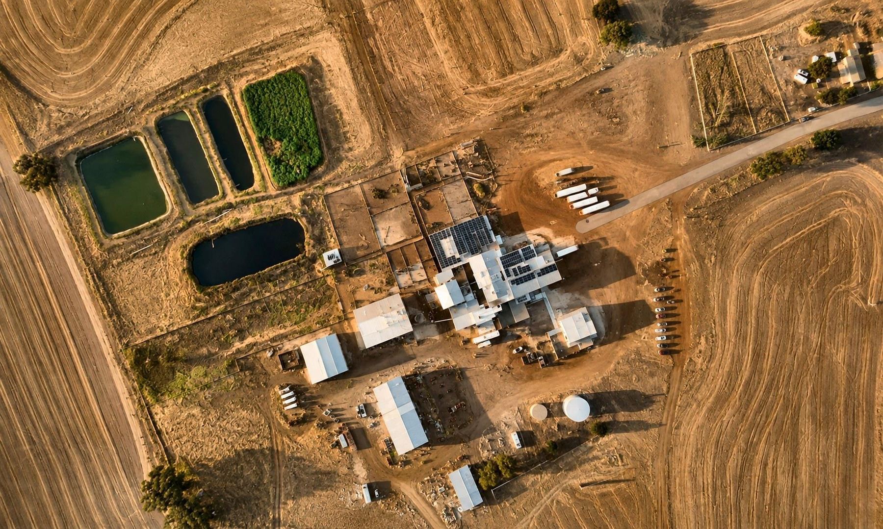 Aerial view of the Avon Valley Beef processing facility